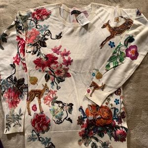 Etro silk/cashmere Bambi print sweater - size 38